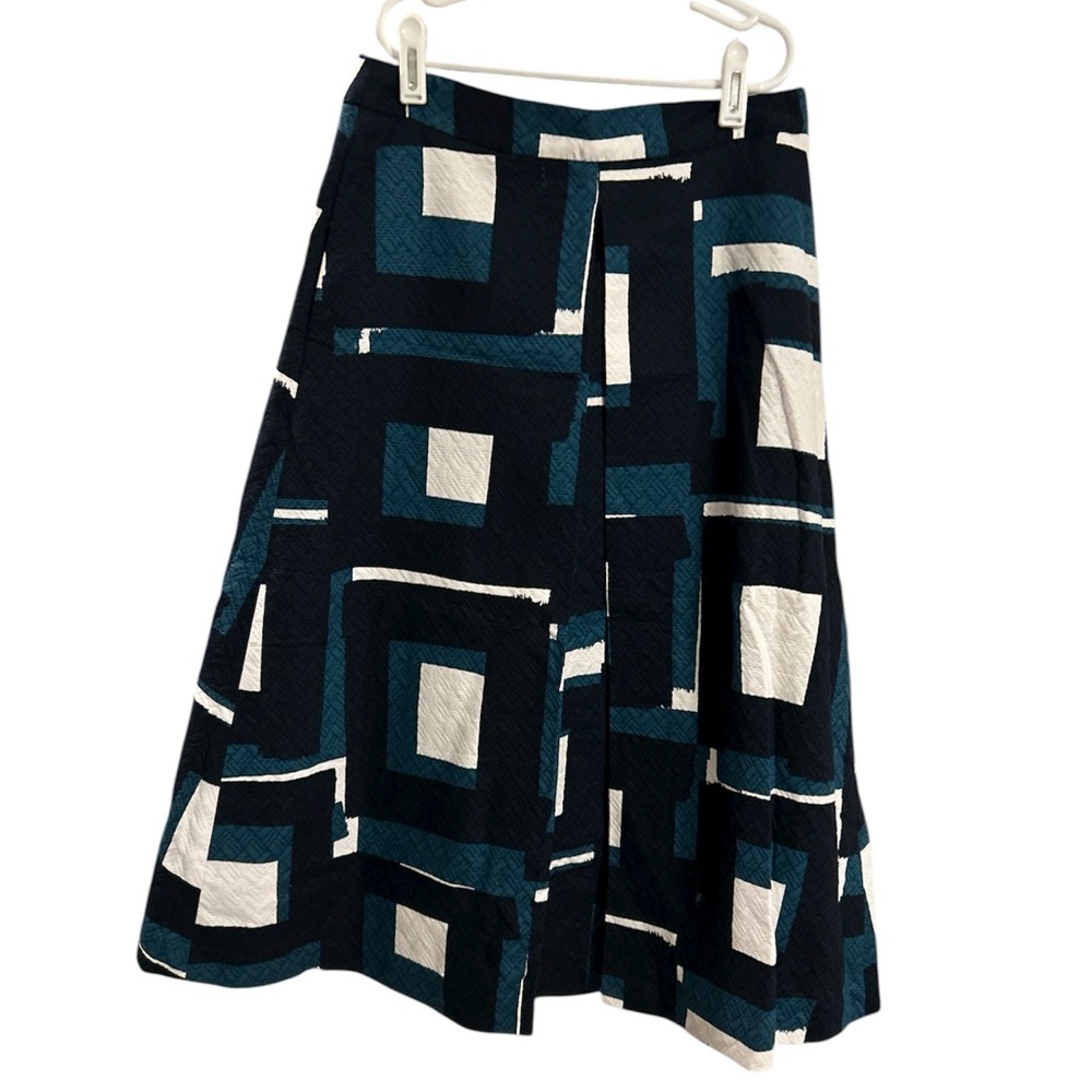 Banana Republic Teal, Black and White A-Line Skirt NWT